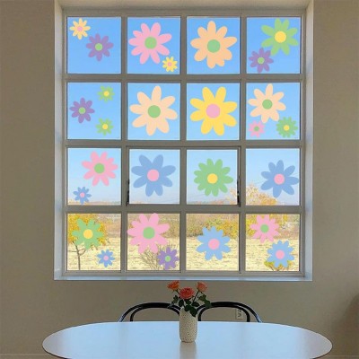 希音temu热销春季小花朵装饰氛围墙贴静电贴纸窗花春天小清新贴纸