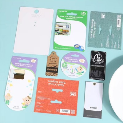 彩卡对折卡加厚吸塑卡纸飞机孔挂卡吊牌卡纸异形卡门挂卡印刷