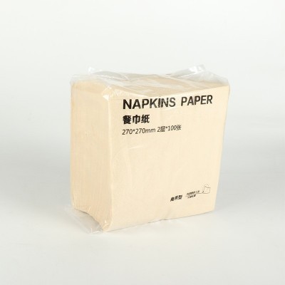 环保原浆本色一次性餐巾纸酒店压花方形纸巾商用定 制logo230*230