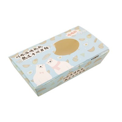 一次性粥店用牛皮纸打包盒免折商用小吃包子煎饺烧麦外卖方形餐盒