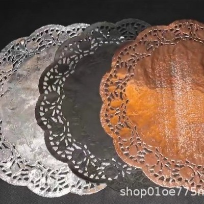 厂家直供花底纸圆形14英寸厨房吸油纸蛋糕纸花边纸披萨垫纸油炸食