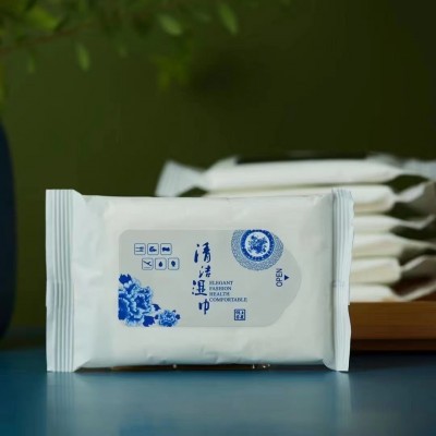 5片装多片餐饮酒店会所湿毛巾饭店餐饮宾馆一次性湿巾可定logo