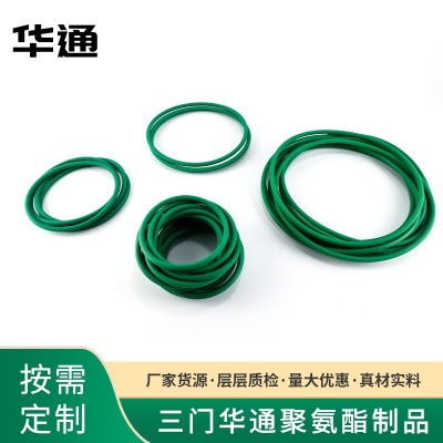 定制绿色接驳PU聚氨酯无缝圆皮带圆形粗面O型粘接工业环形传动带