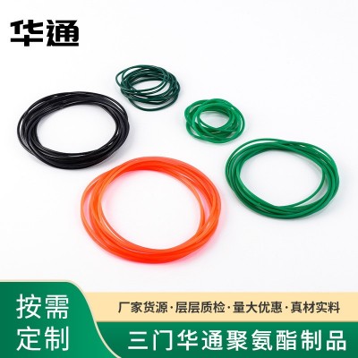 定制O型带环型绿色钢丝线丝圆形无缝传动带聚氨酯PU圆带厂家