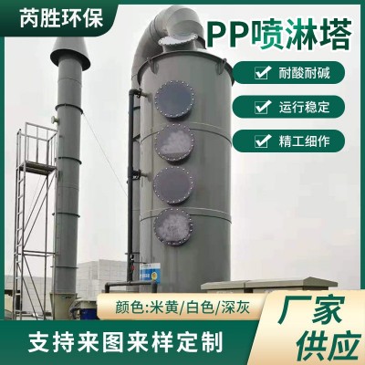 芮胜环保废气喷淋塔 工业废气处理成套设备洗涤塔 PP喷淋塔厂家