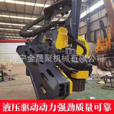 液压驱动挖机伐木机头属具伐木防脱夹木林场作业可调试挖机抱夹锯