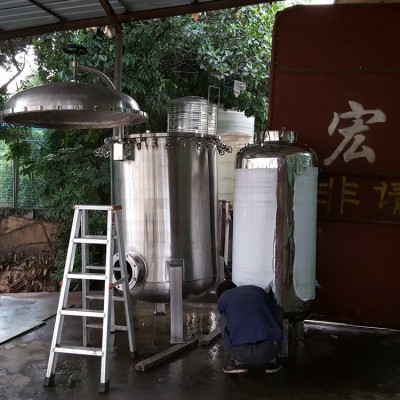 宏达不锈钢微孔膜过滤器固液分离液体过滤机双筒过滤器滤芯