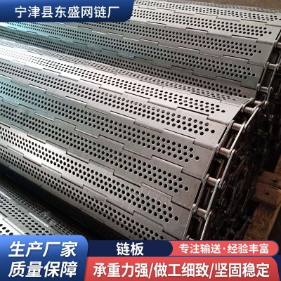 304不锈钢链板冲孔链板耐高温重型板链输送线大节距工业传动链板