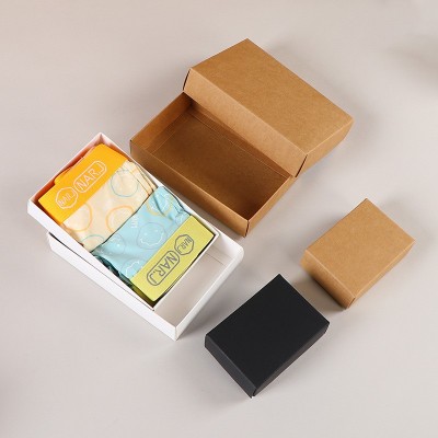 牛皮纸盒天地盖包装盒彩盒袜子内裤抽屉盒礼品盒小纸盒批发