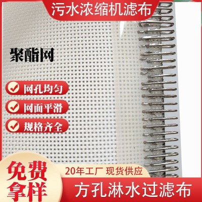 聚酯网方孔淋水过滤布污泥脱水浓缩PET编织方格过滤网压滤机