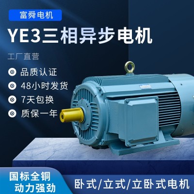 4极YE3三相异步电动机 0.55千瓦-30千瓦全铜立式电机380V卧式电机