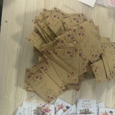 新款跨境创意设计可降解材质艺术纸浇水发芽种子纸卡片发 芽纸批发