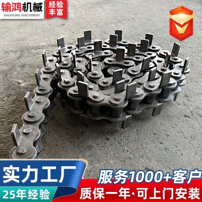 不锈钢双节距滚子链非标大节距双侧带耳异形传动链工业弯板链条