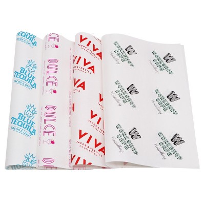 食品级防油纸防粘纸 汉堡鸡肉卷包装用纸定制图案logo印刷烘焙纸