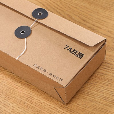 厂家可定开窗牛皮纸包装盒加厚高档袜子内衣内裤挂耳式包装盒批发