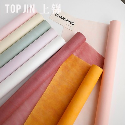 韩式加厚牛奶棉卷装 鲜花花束内衬纸 防水木棉纸无纺布鲜花包装纸