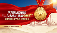太阳纸业荣获“山东省先进基层党组织”