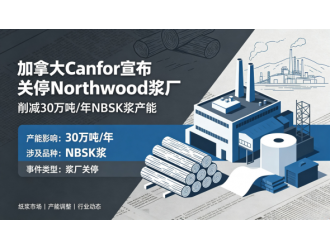 加拿大Canfor宣布关停Northwood浆厂 削减30万吨/年NBS..