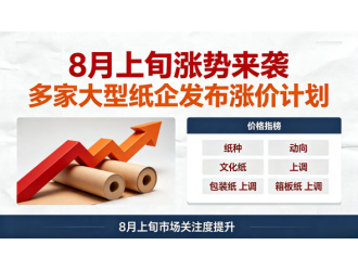 8月上旬涨势来袭 多家大型纸企发布涨价计划