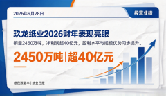 销量2450万吨 净利润超40亿元 玖龙纸业2026财年分外亮眼